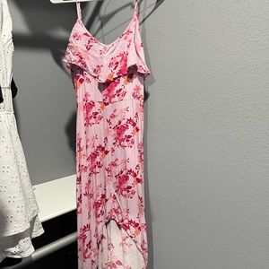 Cold shoulder high low dress